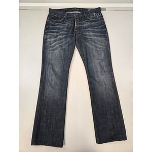 Dylan George Eric Low Rise Straight Leg‎ Jeans Mens 33 Dark Wash Distressed USA